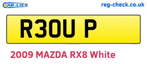 R3OUP are the vehicle registration plates.