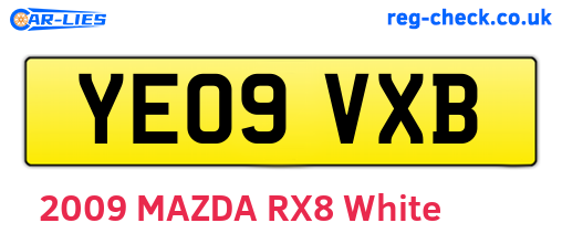 YE09VXB are the vehicle registration plates.
