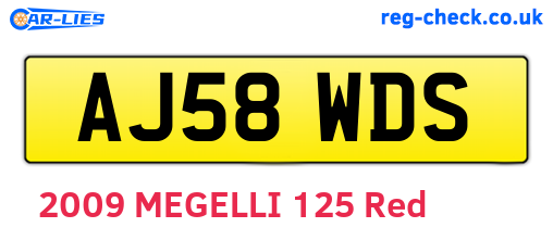 AJ58WDS are the vehicle registration plates.