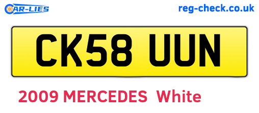 CK58UUN are the vehicle registration plates.