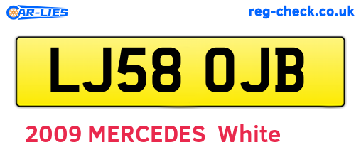 LJ58OJB are the vehicle registration plates.