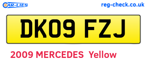 DK09FZJ are the vehicle registration plates.