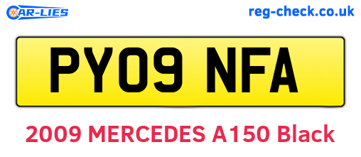 PY09NFA are the vehicle registration plates.