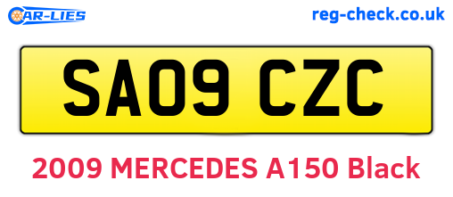 SA09CZC are the vehicle registration plates.