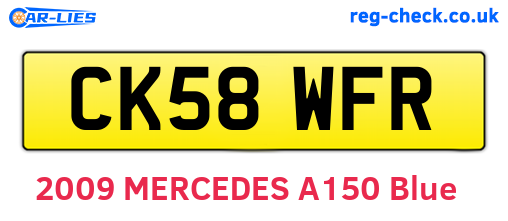 CK58WFR are the vehicle registration plates.