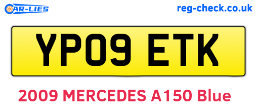 YP09ETK are the vehicle registration plates.