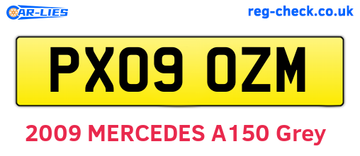 PX09OZM are the vehicle registration plates.