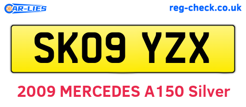 SK09YZX are the vehicle registration plates.