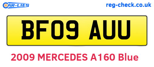BF09AUU are the vehicle registration plates.