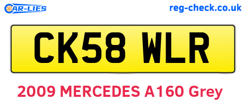 CK58WLR are the vehicle registration plates.