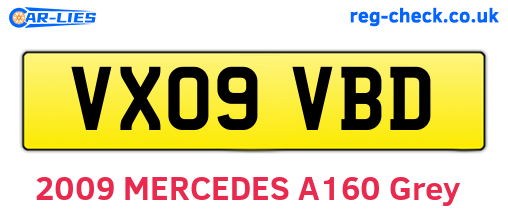 VX09VBD are the vehicle registration plates.