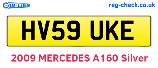 HV59UKE are the vehicle registration plates.
