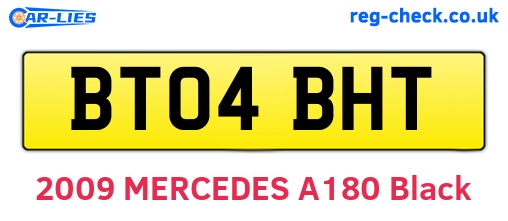 BT04BHT are the vehicle registration plates.
