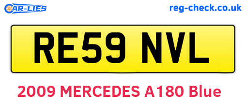 RE59NVL are the vehicle registration plates.