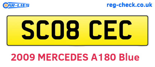 SC08CEC are the vehicle registration plates.