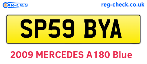 SP59BYA are the vehicle registration plates.