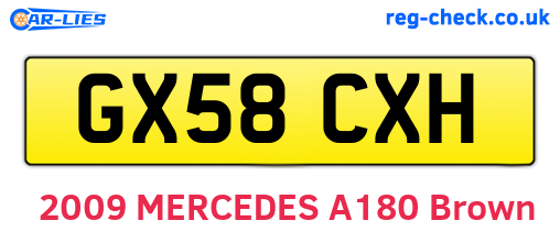 GX58CXH are the vehicle registration plates.