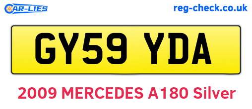 GY59YDA are the vehicle registration plates.