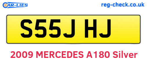 S55JHJ are the vehicle registration plates.
