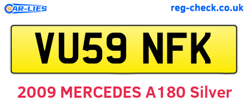 VU59NFK are the vehicle registration plates.
