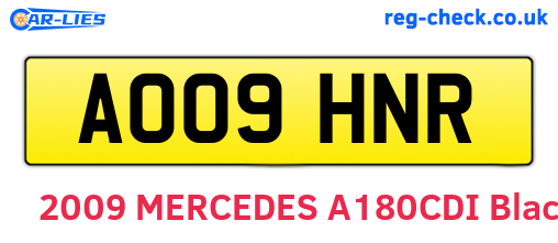 AO09HNR are the vehicle registration plates.