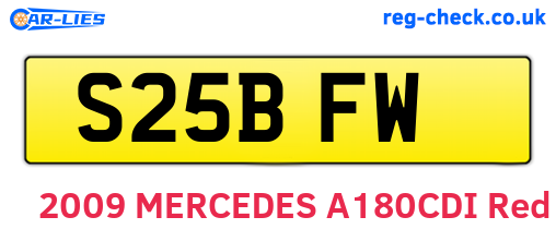 S25BFW are the vehicle registration plates.