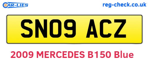 SN09ACZ are the vehicle registration plates.