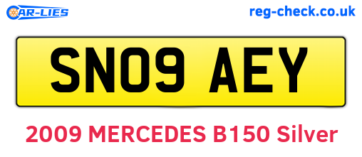 SN09AEY are the vehicle registration plates.