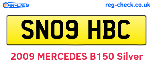 SN09HBC are the vehicle registration plates.