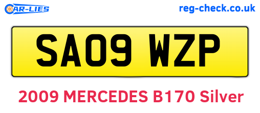 SA09WZP are the vehicle registration plates.
