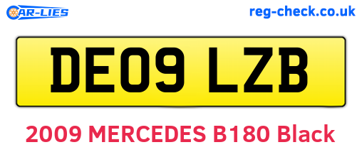 DE09LZB are the vehicle registration plates.