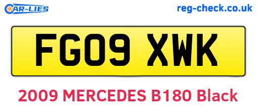 FG09XWK are the vehicle registration plates.