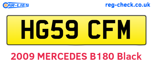 HG59CFM are the vehicle registration plates.