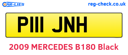 P111JNH are the vehicle registration plates.