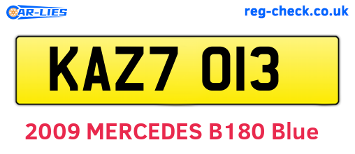 KAZ7013 are the vehicle registration plates.