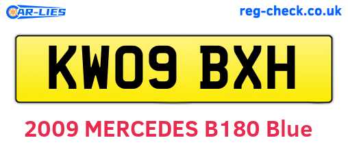KW09BXH are the vehicle registration plates.