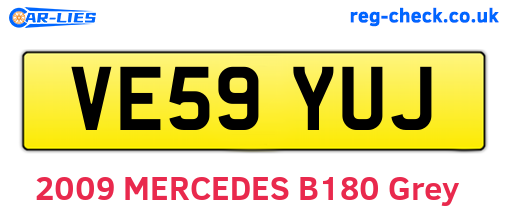 VE59YUJ are the vehicle registration plates.