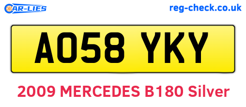 AO58YKY are the vehicle registration plates.
