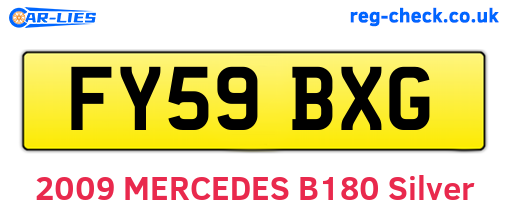 FY59BXG are the vehicle registration plates.