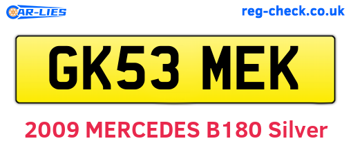 GK53MEK are the vehicle registration plates.