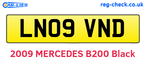 LN09VND are the vehicle registration plates.