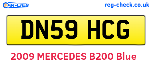 DN59HCG are the vehicle registration plates.