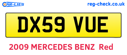 DX59VUE are the vehicle registration plates.