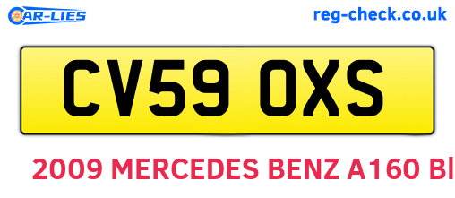 CV59OXS are the vehicle registration plates.