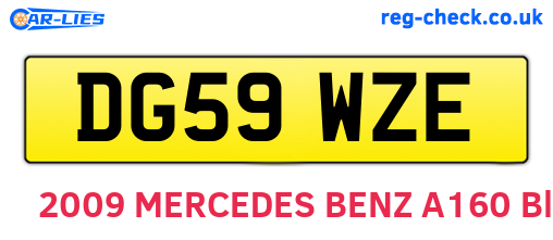 DG59WZE are the vehicle registration plates.