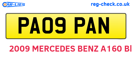 PA09PAN are the vehicle registration plates.