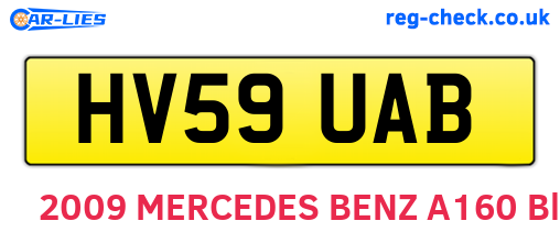 HV59UAB are the vehicle registration plates.