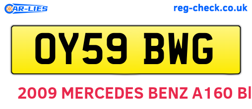 OY59BWG are the vehicle registration plates.