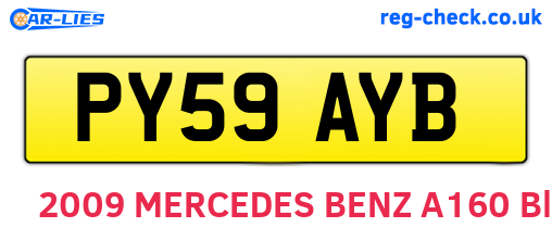 PY59AYB are the vehicle registration plates.