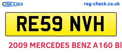 RE59NVH are the vehicle registration plates.